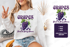 Grapes Sweet Vine SVG Fresh Juicy Flavor Tropical Graphic Product Image 1