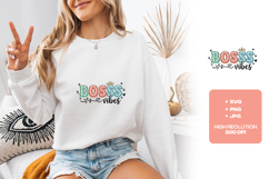 Boss Vibes SVG - Colorful Leopard Print Crown Boss Cut File Product Image 2