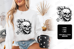 Still Angrily Dead SVG - Flaming Skull Halloween Horror PNG Product Image 2