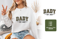 DADY SVG - Est 2025 Camo Leopard Collegiate Father Cut File Product Image 1
