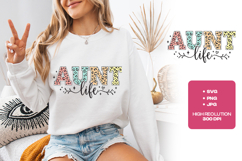 Aunt Life SVG - Colorful Leopard Print Family Cut File Product Image 1