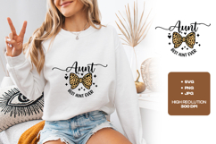 Best Aunt Ever SVG - Trendy Leopard Print Bow Auntie Design Product Image 1