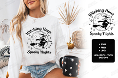 Witching Hour SVG - Spooky Nights Halloween Witch Cut File Product Image 2