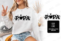 PAPA Heart SVG - Trendy Minimalist Fatherhood Shirt Design Product Image 3