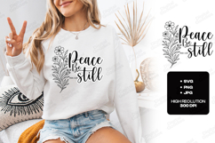 Peace Be Still Floral Quote SVG Design Christian Art Product Image 3