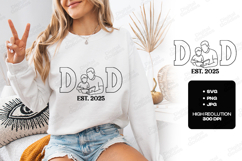 Dad Est 2025 SVG Father and Son Reading Sublimation Design Product Image 1