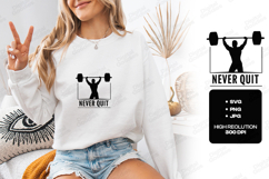 Never Quit Fitness Motivation Gym SVG Design Product Image 3