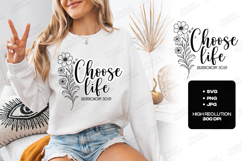 Choose Life Floral Quote SVG Design Christian Art Product Image 3
