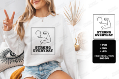 Strong Everyday Minimalist Fitness Gym SVG Design Product Image 3