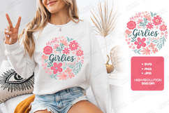 Girlies Boho Floral Wreath Pink JPG Digital Art Design Product Image 3