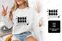 Boss Boss Boss SVG Retro Typographic Sublimation Design Product Image 1