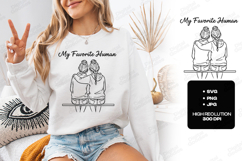 My Favorite Human SVG | Best Friends Heart Hands Line Art Product Image 2