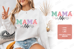 Mama Life SVG Colorful Leopard Print Motherhood Sublimation Product Image 1
