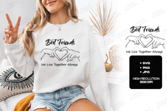 My Favorite Human SVG | Best Friends Heart Hands Line Art Product Image 3