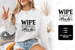 Wife Mode SVG - Newlywed Bridal Heart Stars Cut File Product Image 1