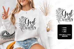 God With Us Floral Quote SVG Design Christian Art Product Image 3