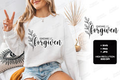 Forgiven Floral Quote SVG Design Christian Art Product Image 3