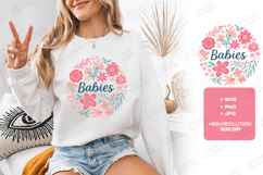 Babies Boho Floral Wreath Pink JPG Digital Art Design Product Image 2