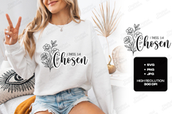 Chosen Floral Quote SVG Design Christian Art Product Image 3