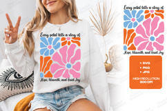 Every Petal Tells a Story Boho Floral SVG Retro Flower PNG Product Image 3