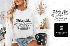 Witches Ride SVG - Halloween Fun Broomstick Cut File Product Image 1