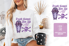 Death Comes For Us All SVG - Gothic Purple Coffin PNG Cut Product Image 2