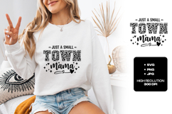 Town Mama SVG Trendy Cow Print Small Town Motherhood Design Product Image 2