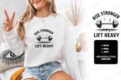 Rise Stronger Lift Heavy Barbell Gym SVG Product Image 3