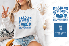 Reading Vibes Book Lover SVG Quote for Cozy Bookworms Product Image 2