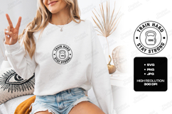 Train Hard Stay Strong Kettlebell Badge SVG Product Image 3