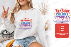 Reading Colors My World Cute Book Lover SVG Design Product Image 2