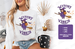 Witchy Vibes SVG - Halloween Witch Flying Broomstick File Product Image 2