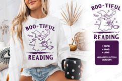 Boo-tiful Reading SVG - Halloween Ghost Witch Book Cut File Product Image 2