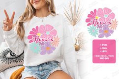 Colorful Retro Flowers SVG Floral Sublimation PNG Art Product Image 3