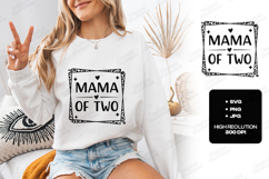 Mama of Two SVG Leopard Print Frame Motherhood Sublimation Product Image 1