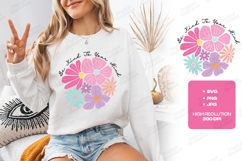 Be Kind To Your Mind Retro Floral SVG Sublimation PNG Art Product Image 3