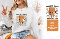 Coffee And Books My Perfect Pair Cute Reading Shirt Design Product Image 1