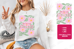 She Bloomed Fearless Motivational SVG Pink Boho Flower PNG Product Image 3