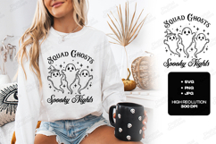 Squad Ghosts SVG - Spooky Nights Halloween Trio Cut File Product Image 1