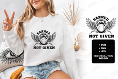 Earned Not Given Kettlebell Wings Fitness Gym SVG Product Image 3