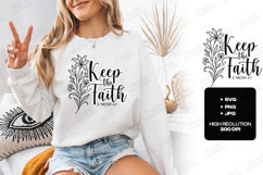 Keep the Faith Floral Quote SVG Design Christian Art Product Image 3