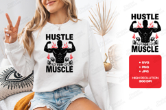 Hustle for Muscle Gym Fitness Motivational SVG Product Image 3