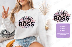 Lady Boss SVG - Trendy Colorful Paint Stroke Hustle Design Product Image 2