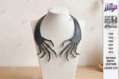 Gothic Leather Necklace Laser Cut | Leather Jewelry | Choker Product Image 1