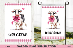 Funny Valentine Cow Garden Flag PNG Product Image 1