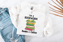 I’m A Bookworm Books And Coffee Cute Reading Shirt Design Product Image 2