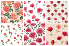 Watercolor Minimal Rose Seamless Pattern and Digital paper Product Image 2