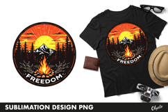 Mountains Forest Round Sublimation PNG Product Image 1