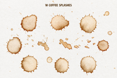 10 Realistic Coffee Stains &amp; Splashes Pack Product Image 3