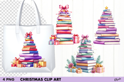 Watercolor Lilac Christmas Tree Clipart PNG Product Image 1